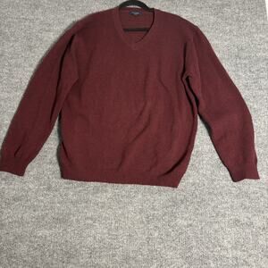 Club Room Sweater Men’s XL Burgundy Red Wool Blend Pullover Classic Warm